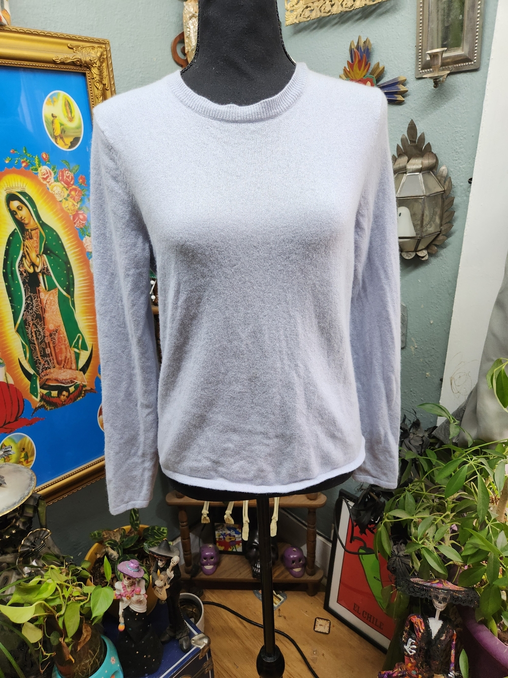 ANTONIO MELANI Light Blue Chasmere Crewneck Sweater